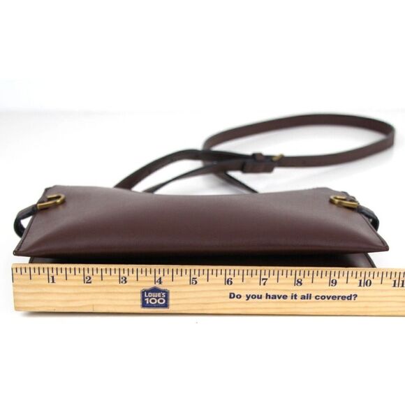 Fossil BROWN GENUINE LEATHER TWO COMPARTMENTS X-BODY SHOULDER BAG HANDBAG PURSE - Picture 14 of 16